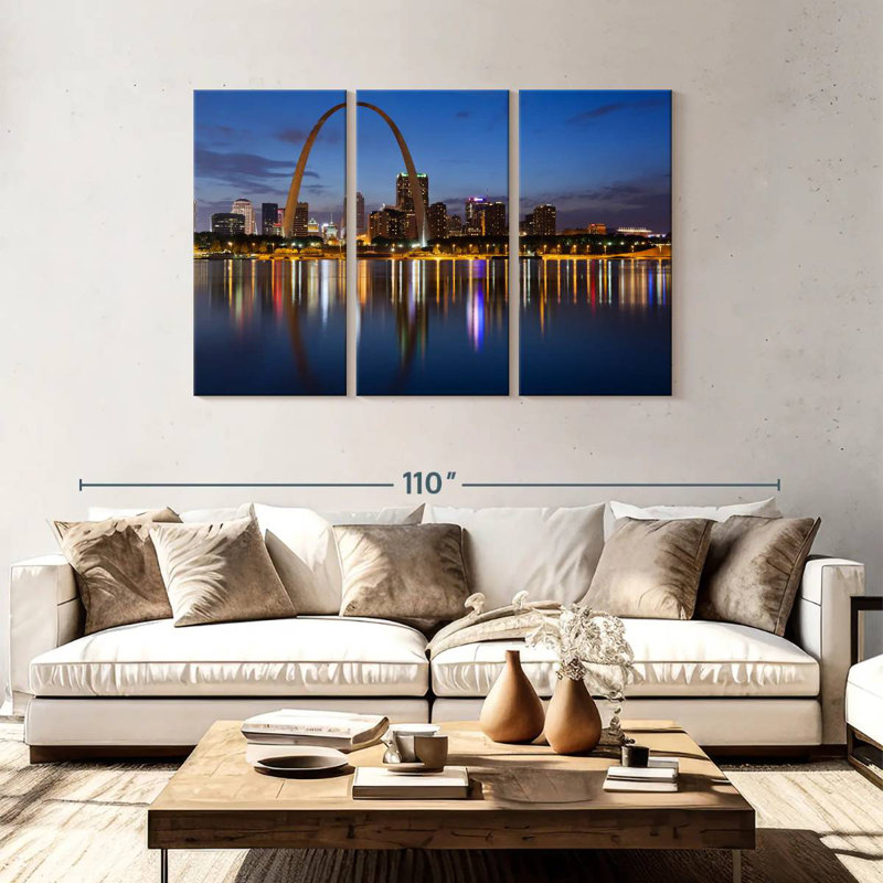 St. Louis Waterfront, 48" H x 74" W