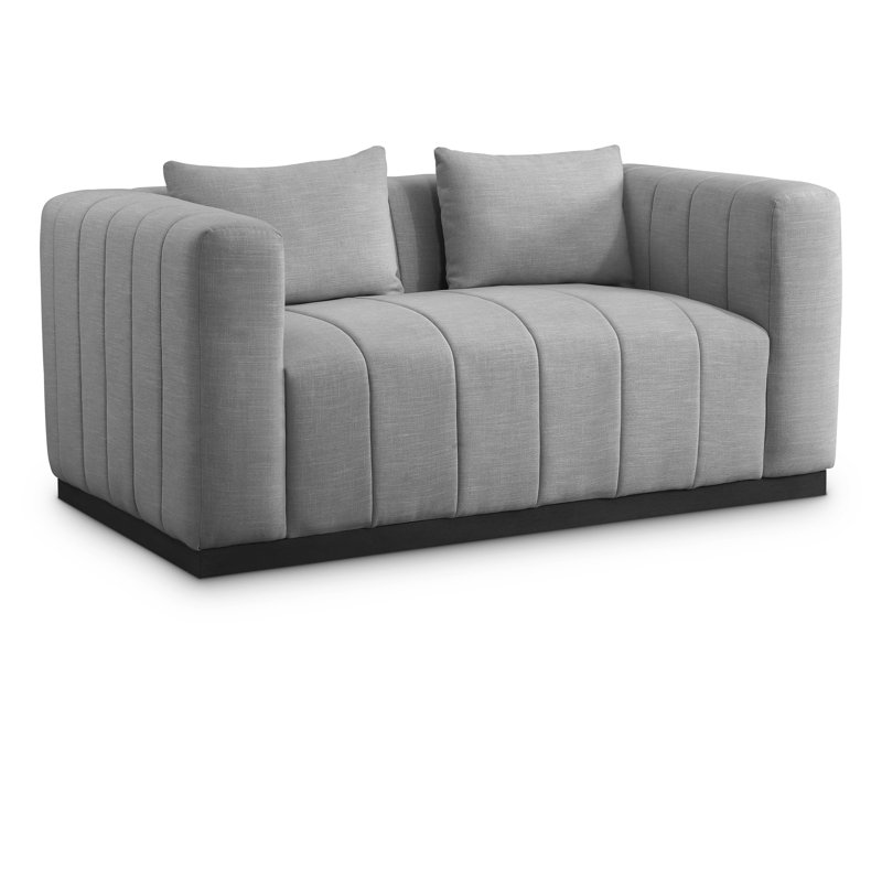 Hyams 67'' Loveseat, Grey Linen Textured Fabric
