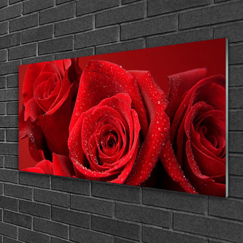 Floral Roses - No Frame Print on Glass