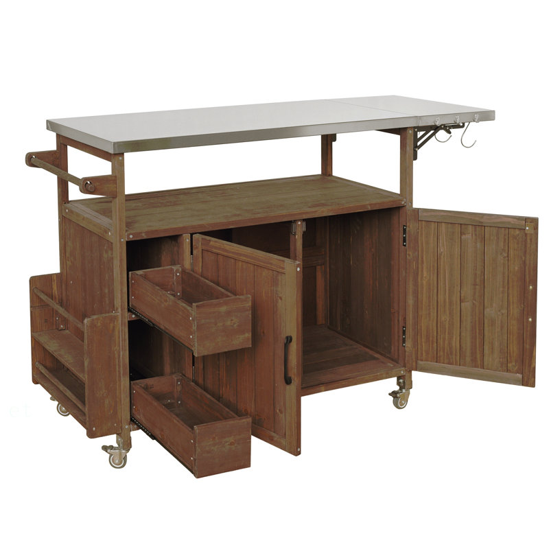 Chariot de cuisine pour l'extérieur 54,33 "Farmhouse, Dark Brown