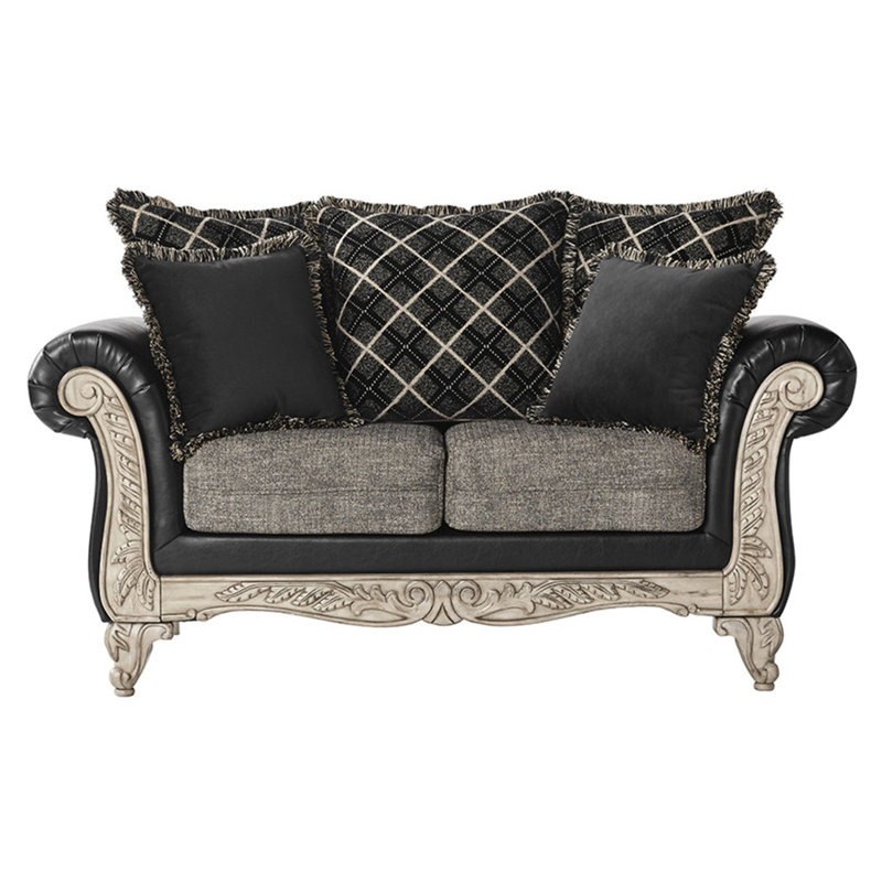 Causeuse moderne en tissu 2 tons San Marino