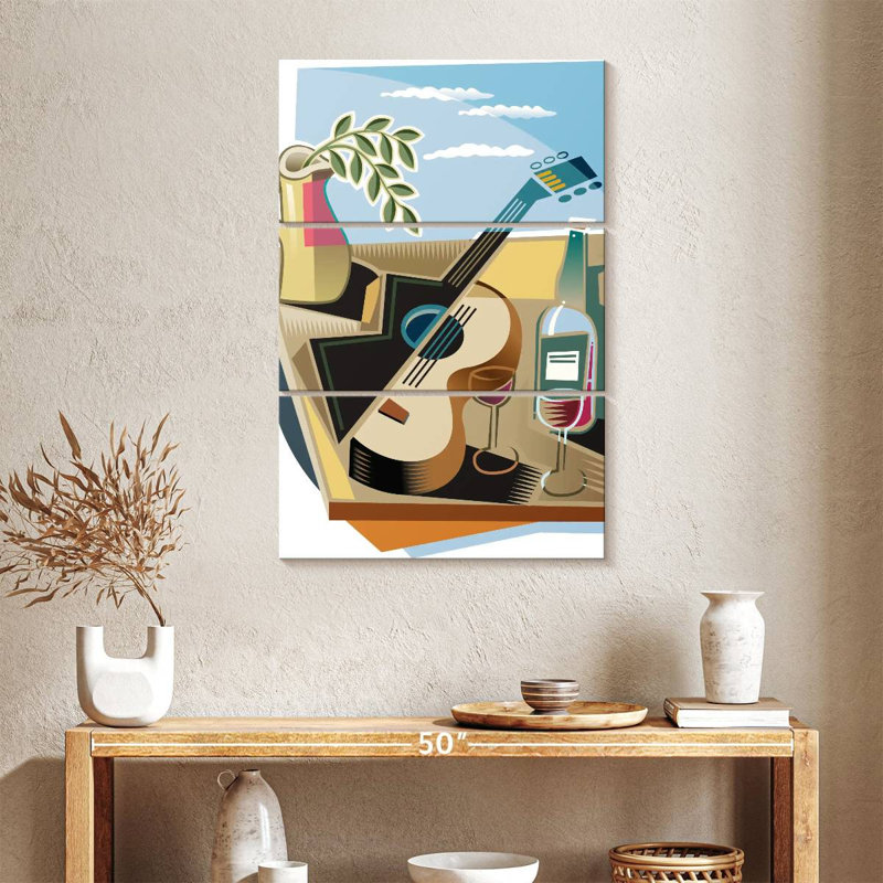 Abarca, guitare et vin, H 32 po x l 20 po