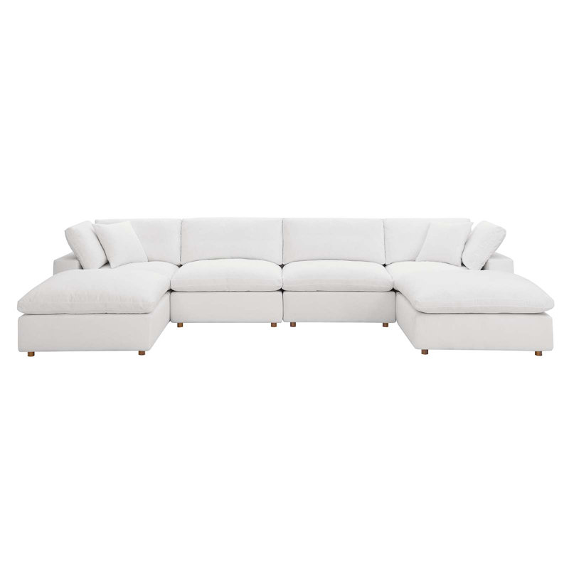 Commix 158" Wide Symmetrical Sofa & Chaise, Pure White