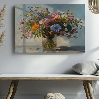 Reproduction d'art sur toile colorée à motif floral de fleurs sauvages pour le salon, la chambre à coucher, le bureau, le couloir, le vestibule, le mur de la galerie et la décoration moderne