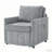 Upholstered Convertible Fold Out Chair Bed with 5-Position Adjustable Backrest, Side Pockets and a Storage Basket-112704321