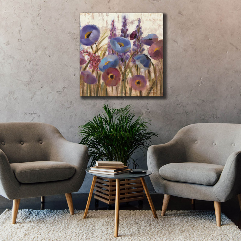 «Lupins» par Silvia Vassileva, art mural sur toile, H 37 po x l 37 po