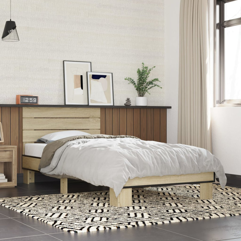 Petrica Bed, Smoked Oak, European Single (90 x 200cm)