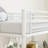 Metal Single Size Loft Bed, Metal Bed Frame with Removable Ladder and Safety Guardrail, Space Saving-1273729876