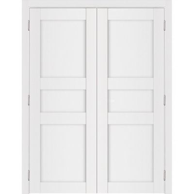 Double porte intérieure stratifiée blanc doux pré-suspendu Stile 029