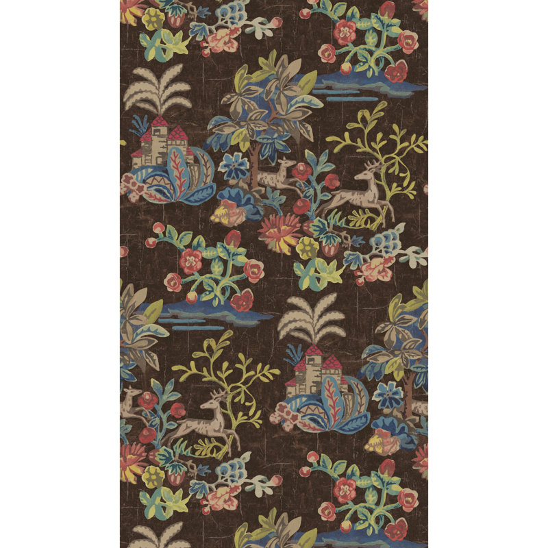 Toile Non-Woven Wallpaper Roll, Cocoa