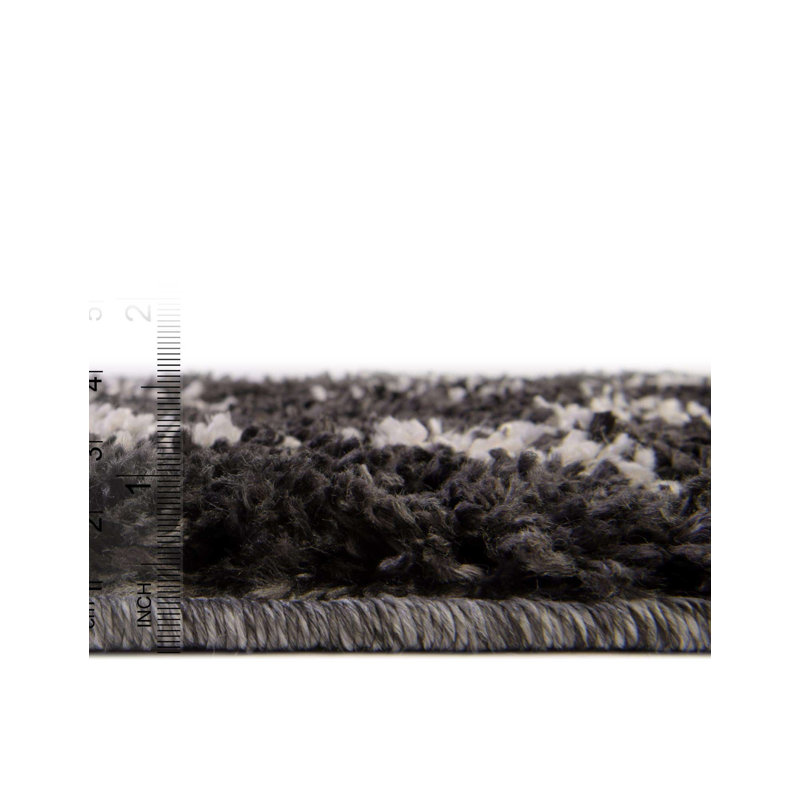 Tapis gris à motif géométrique Mitzy, Rectangle 4 pi x 6 pi