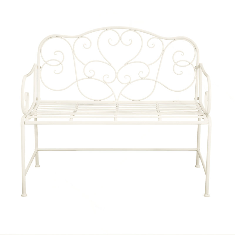 Banc de jardin Sunnydaze - blanc, Blanc mat