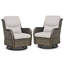 Chaise berçante rotative en osier d'extérieur Koba (ensemble de 2)-31052502-31052503