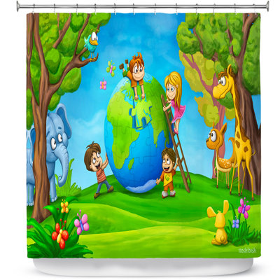 Rideau de douche simple fixant le globe
