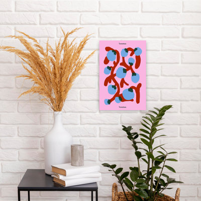 «Whimsical Blue Tomatoes», art mural