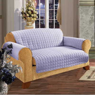 Microfiber Reversible Quilted Sofa Furniture Protector with Straps