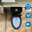 Toilette de 17 po de hauteur avec chasse d'eau tornade 1,1 / 1,6 po, siphonique 12 po, cuve sans rebord, siège noir mat à fermeture en douceur et technologie de chasse puissante double conformité, nettoyage en douceur de la cuve mat 360