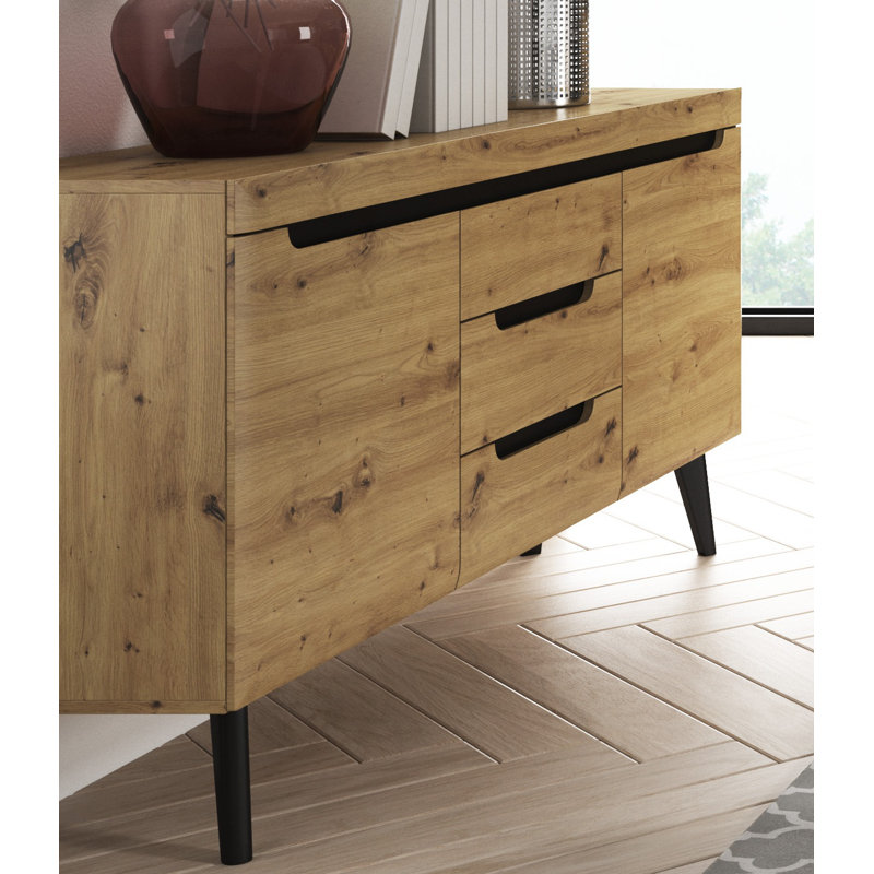 Stevenage 160cm Sideboard, Natural/Black