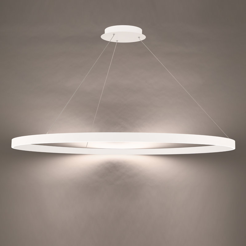 Luminaire suspendu tambour Sirius Unique à intensité variable DEL, H 1,625 po x l 30,38 po x P 30,38 po, Blanc