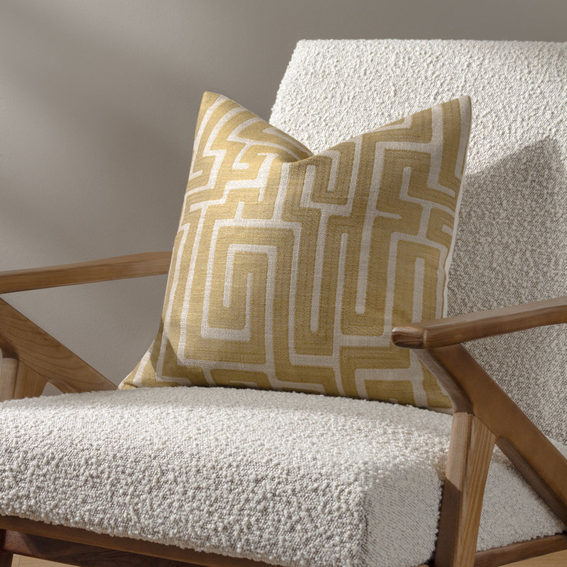 Lakesha Geometric Square Cushion, Olive