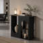 Console 39,4 po, canapé étroit derrière le canapé avec design arqué