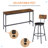 Long Bar Table Set with 3 PU Upholstered Bar Stools, Small Space Apartment Counter Height Kitchen Island Table-684295610