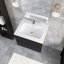 24 po W Meuble-lavabo mural simple avec lavabo en céramique-380525100