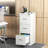 3 Drawer Metal Vertical File Cabinet with Lock and Card Slot-385600356