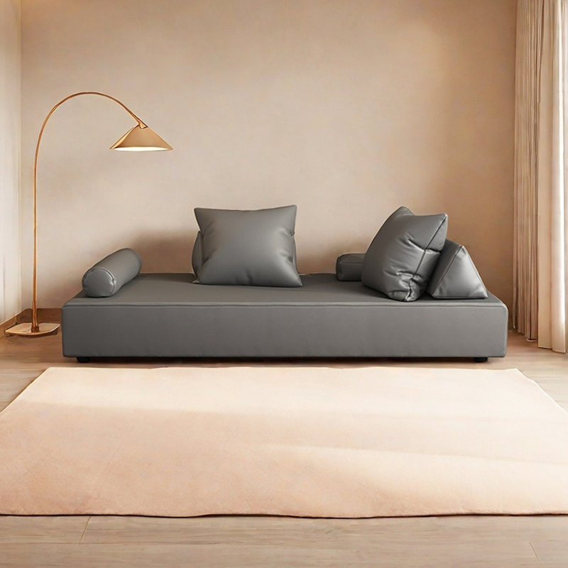 Chaise longue intérieure confortable, siège large, Gris, Accoudoir à droite (vu de face)