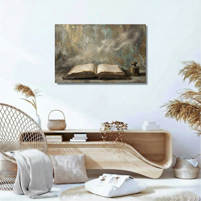 Ensemble de 1 toile murale vintage représentant un livre