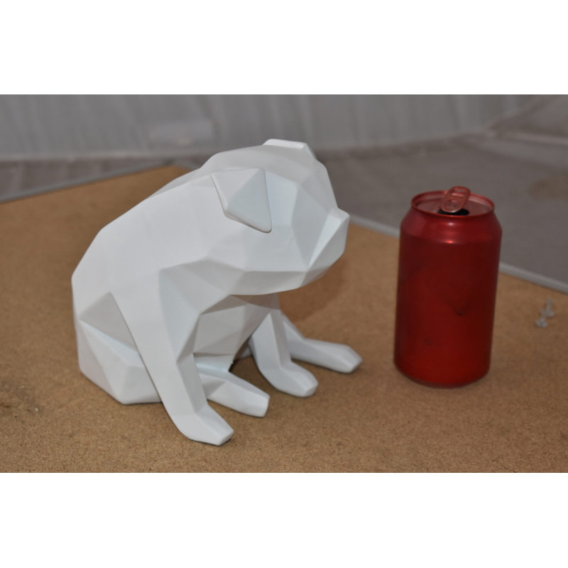 Statue de chiot en résine blanche J'Ziah blanc, taille: 9 po x 6 po x H 7 po