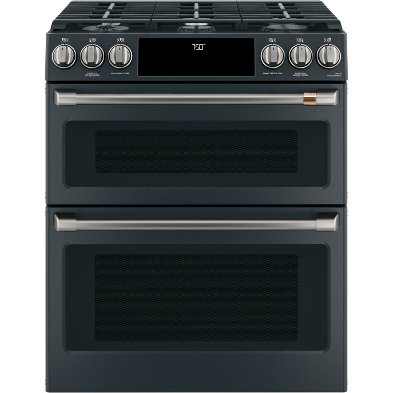 Front Control Gas Range Handle Kit, Brushed Black