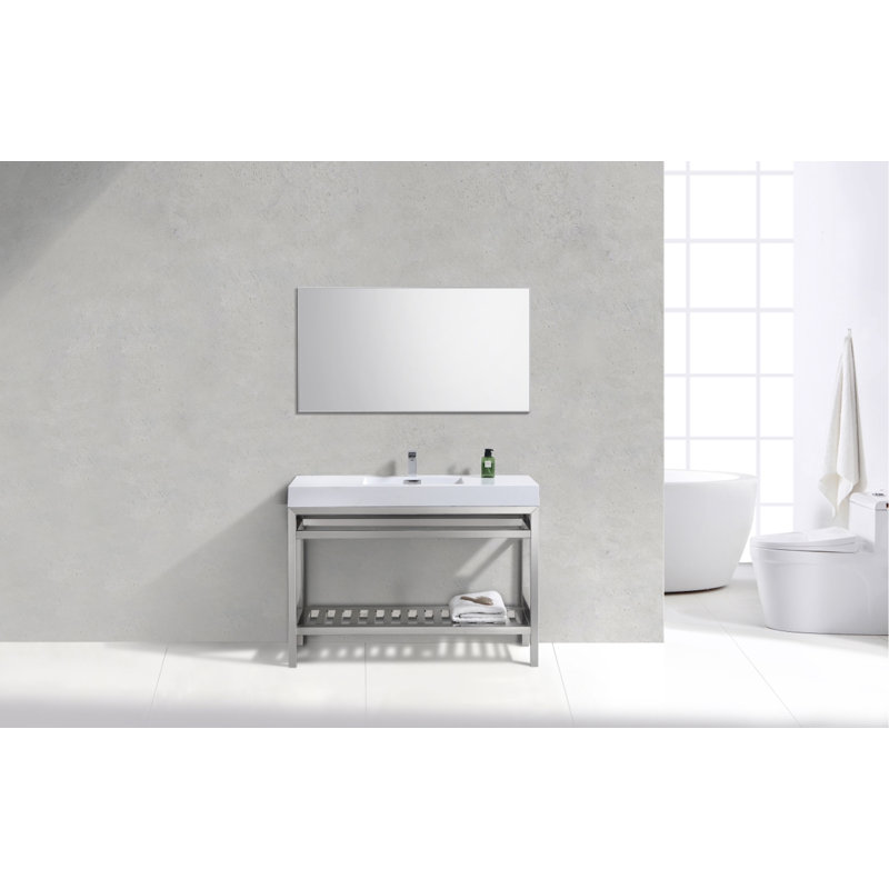 Halesowen 47.25'' Single Bathroom Vanity with Acrylic Top, Chrome