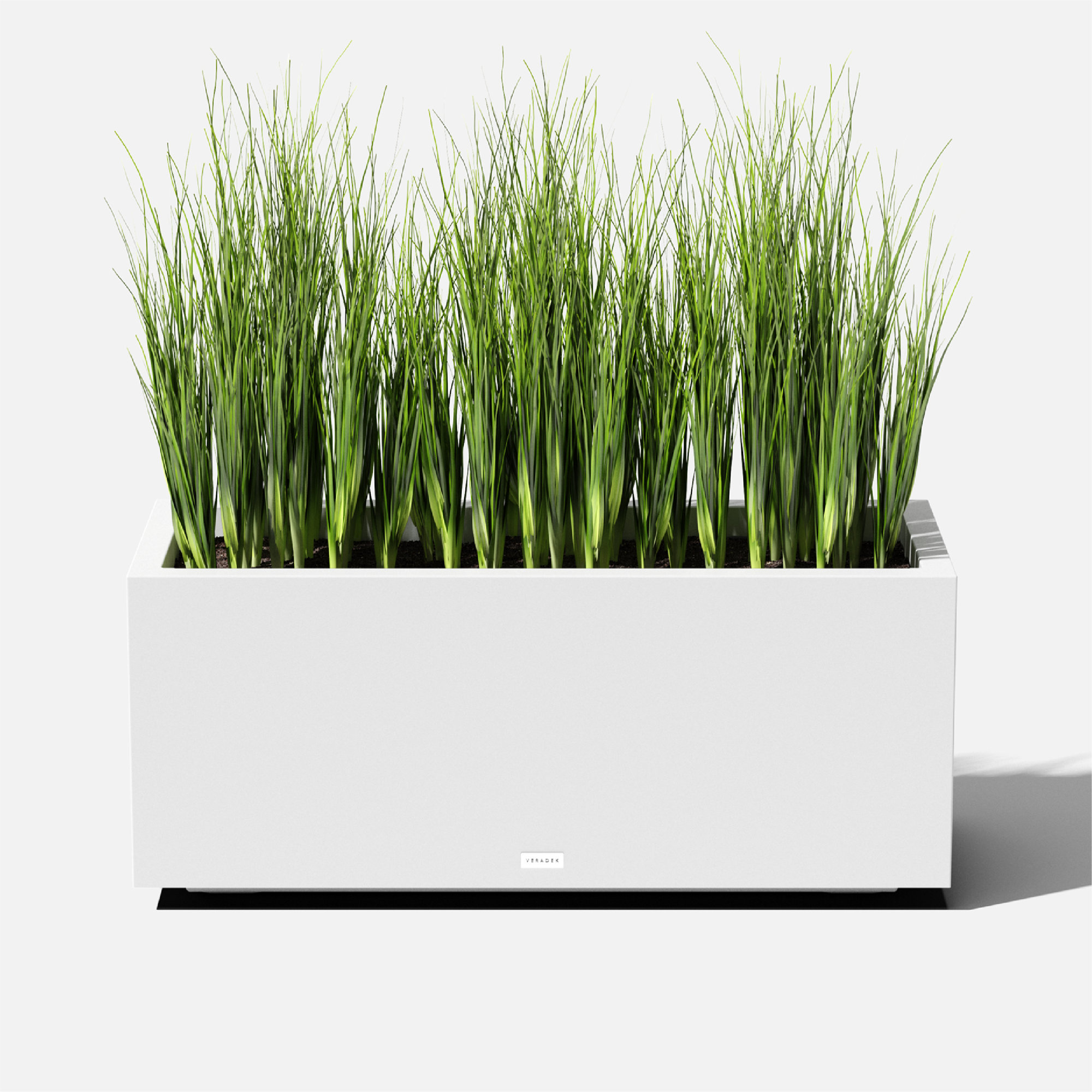 Block Series Long Box Planter, White, 16” H x 38” W x 15” D