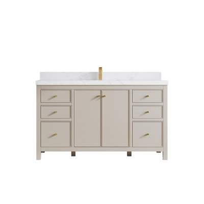 Meuble-lavabo simple 60 po avec plateau Chicago