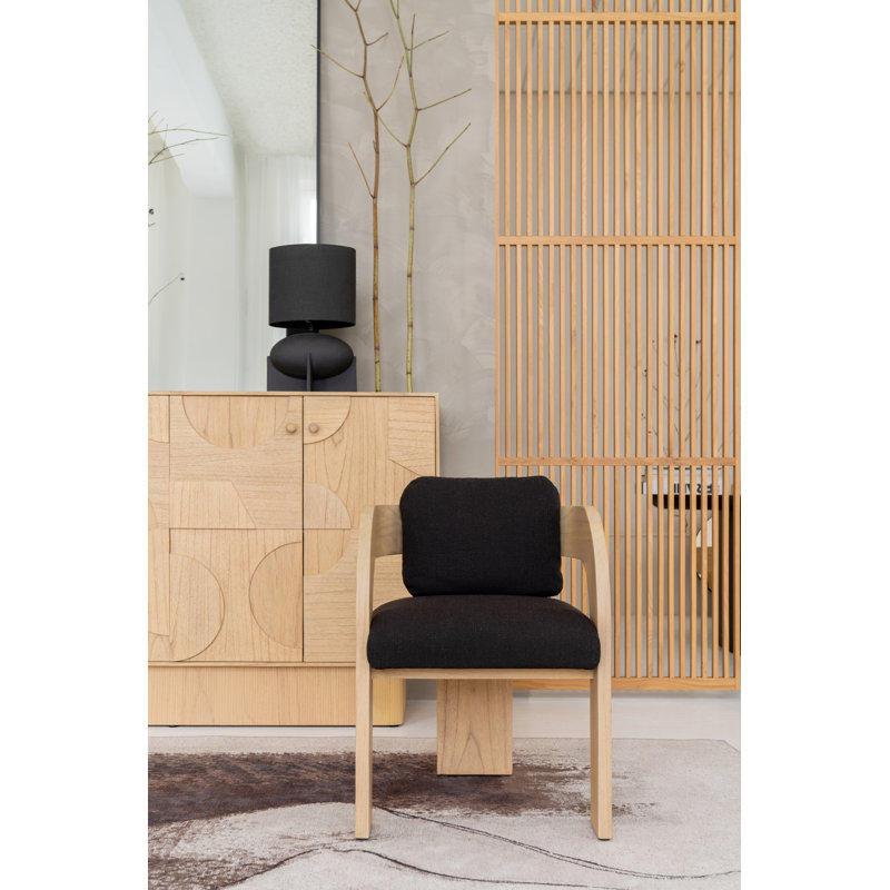 Maravi Dining Chair, Natural, Black