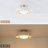 14" Gold Foil Interior Petal Ceramic Flush Mount Light, White Flower Ceiling Fixture with Milk Glass Shade, E26 Socket