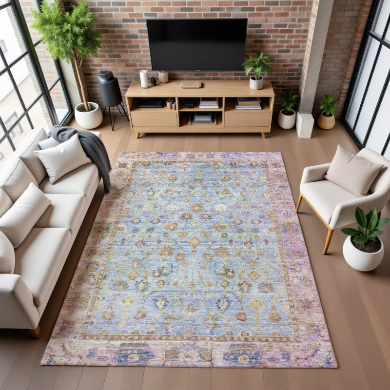 Premium Machine Washable Maag AMF1772 Global Rug, Rectangle 3' x 5'