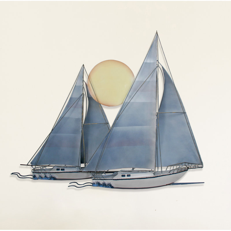 Handmade Coastal Transportation Wall Decor on Metal