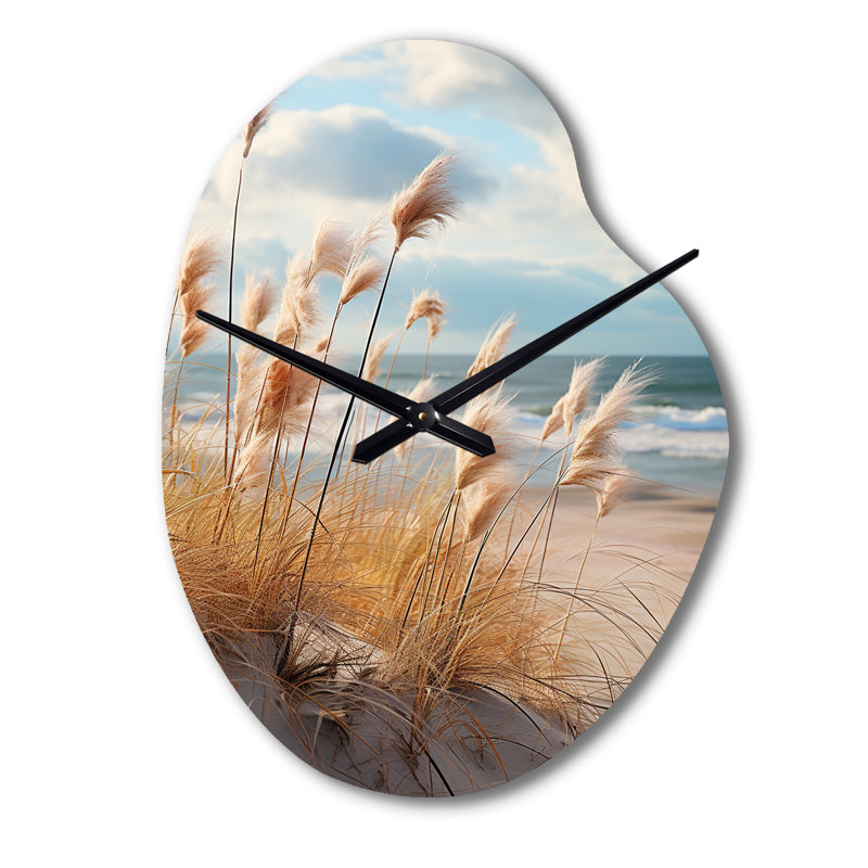 Sculpture de plage en forme de poire, grande horloge murale beige, Petit