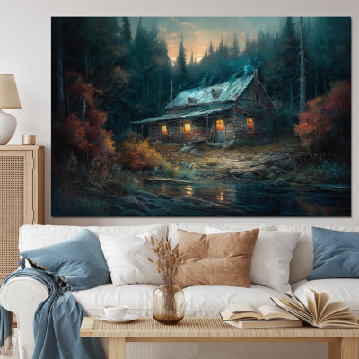 Cabin In The Woods - Landscape Forest Canvas Art Print