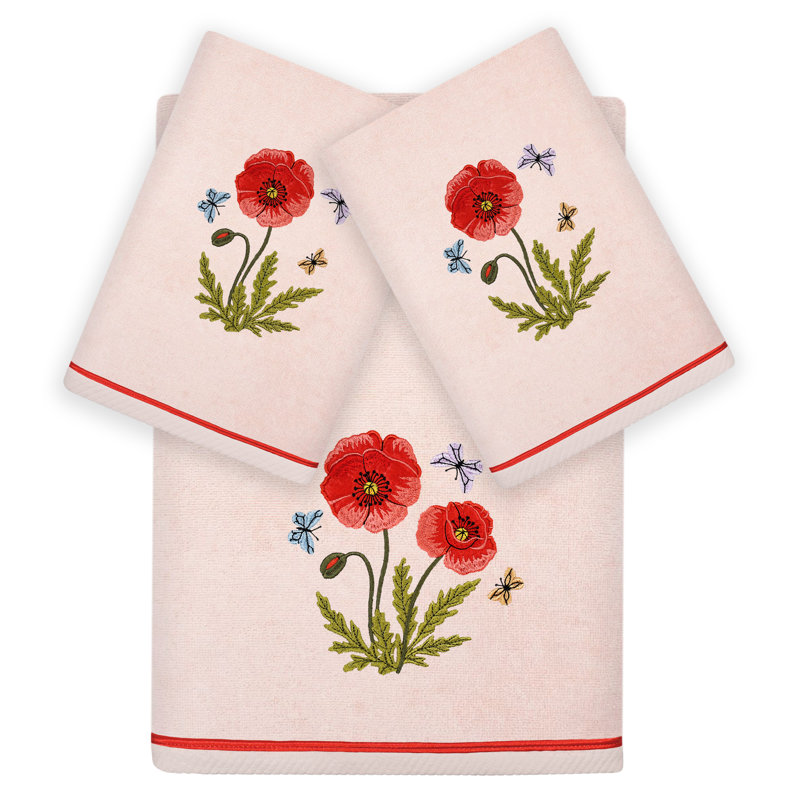 3 Piece Turkish Cotton Towel Set, Blush