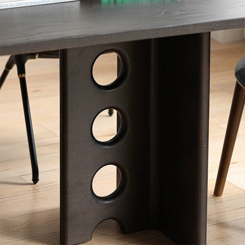 Table de salle à manger en bois massif de style urbain, H 29,52 po x L 94,48 po x l 35,43 po
