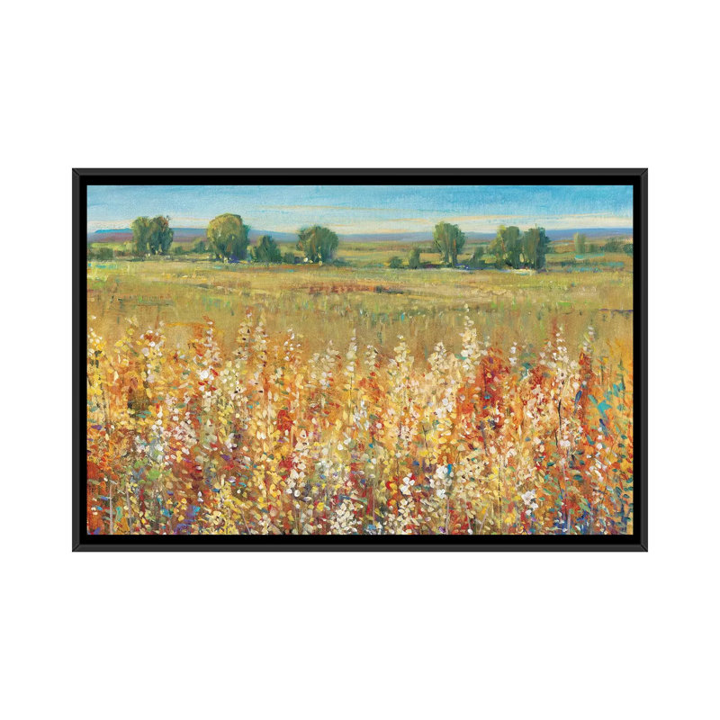 «Field I», reproduction sur toile, H 18 po x l 26 po x P 1,5 po, Toile avec cadre noir, Pas de tapis