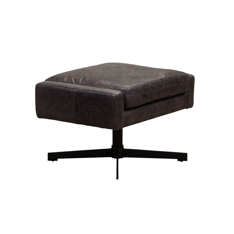 Spencer Swivel Ottoman in Kudos Seagrass, Ten Gallon Hat Mix