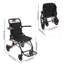 Fauteuil roulant de voyage portatif en acier pliable, léger et équipé d'un frein à main, pour personnes âgées et à mobilité réduite.
