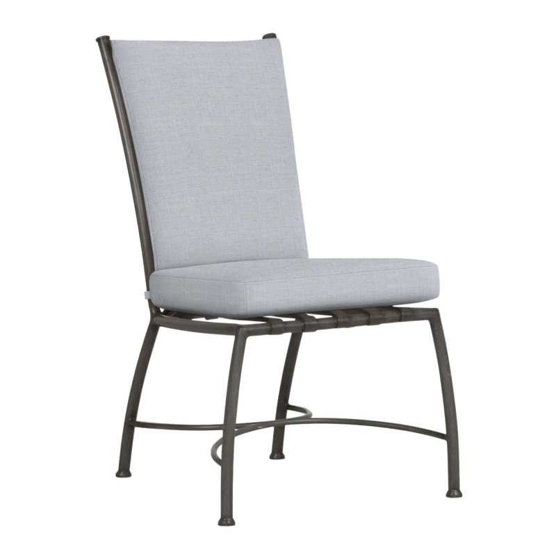 Chaise d'appoint en aluminium Majorca, Pas de soudure, Lin chambray