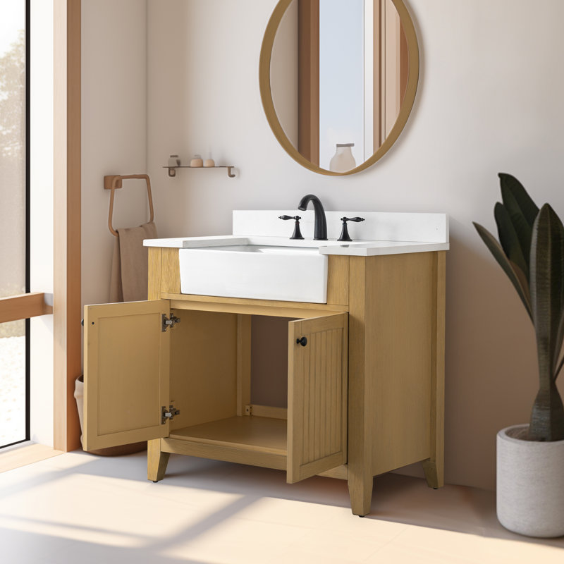 Ensemble de meuble-lavabo simple 35 po, Chêne