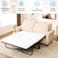 Beige 81.5'' 2 Seater Pull Out Sleeper Bed With Mattress, - In 1 For Small Living Areas, Comfortable Memory Foam, Frame Modern Linen, Seater, Convertible Bed, Beige, Apartment, High Density Sponge