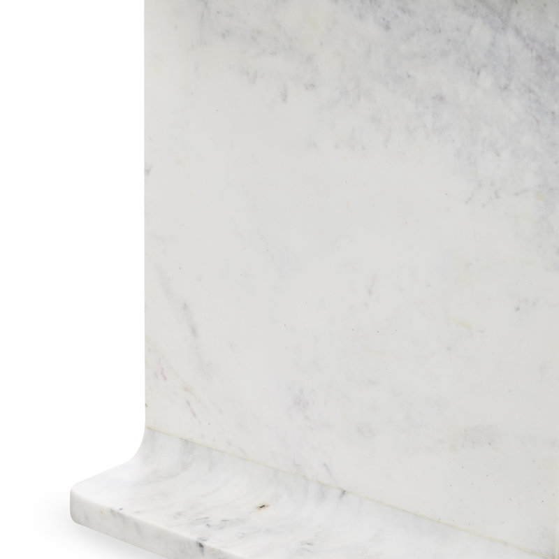 Delaney Marble End Table, White
